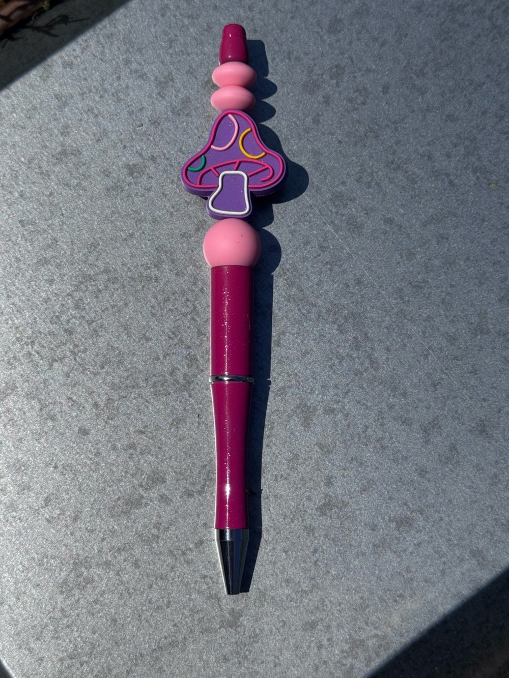 Pink Purple Novelty Pen with Cupcake Top